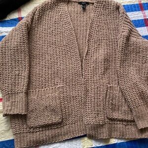 Forever 21 Textured Knit Cardigan in Brown